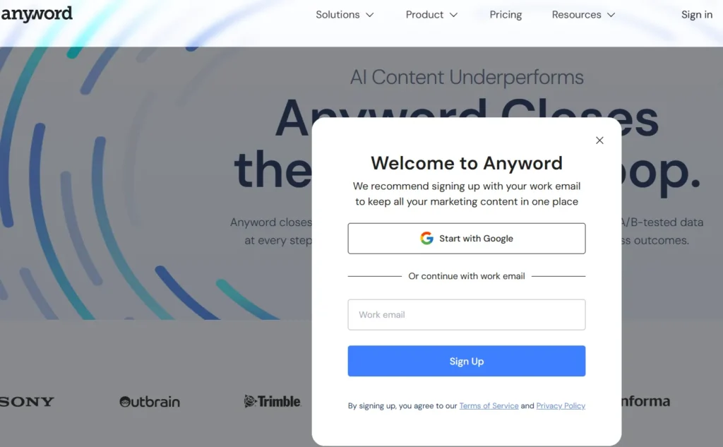 Anyword free AI writing assistant for marketing and conversion-focused content