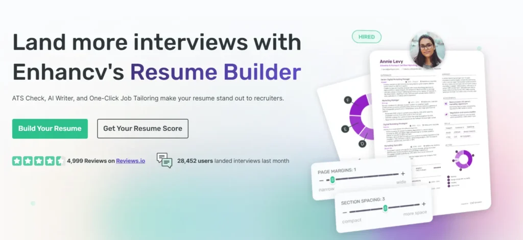 Enhancv – AI resume builder with modern templates and personalized suggestions